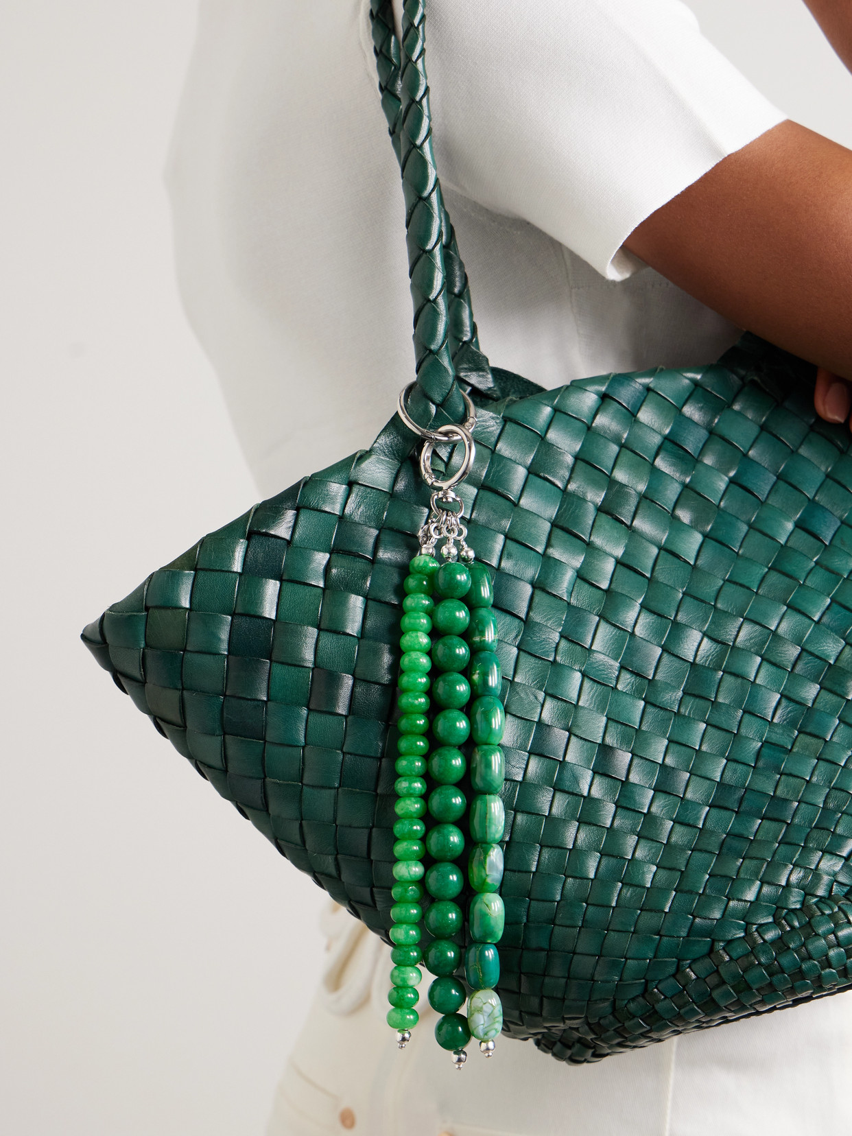 Julietta Silver-tone And Resin Bag Charm In Green