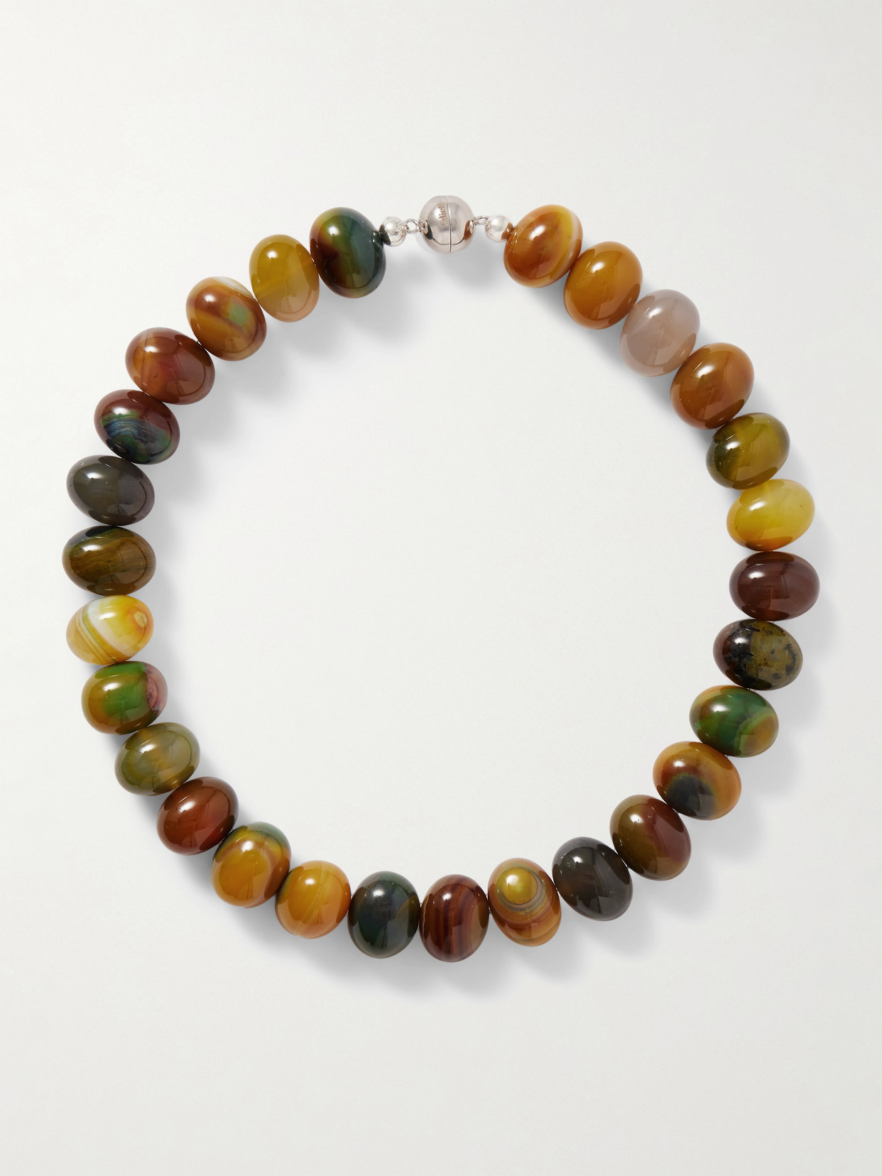 Julietta Odette Silver-tone Agate Necklace In Multi