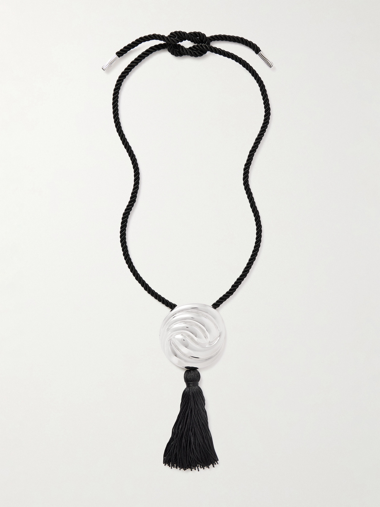 Julietta Silver-plated And Tasseled Cord Necklace In Black