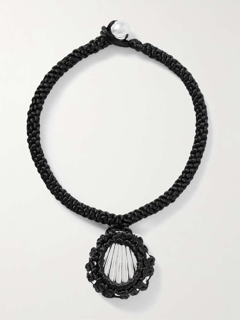 Julietta Ina Rhodium-plated Silver-tone Cord Necklace