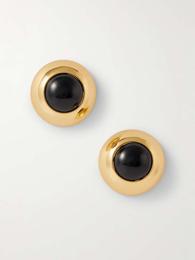 Julietta Bombe Gold-plated Onyx Earrings