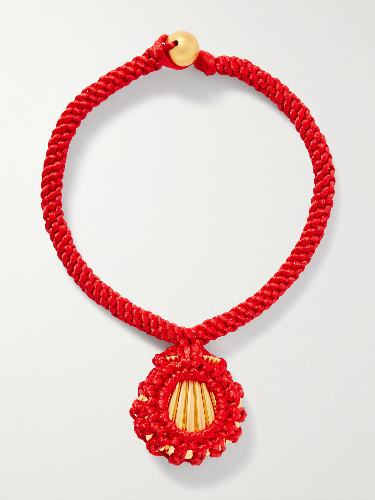 Julietta Ina Gold-plated And Cord Necklace In Red