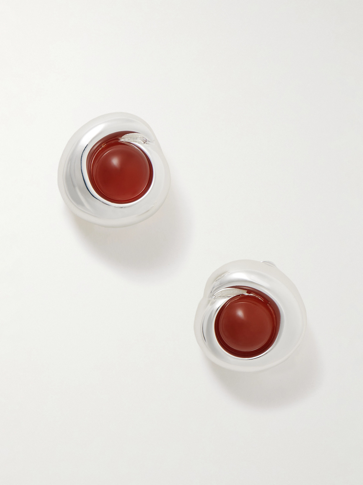 Julietta Agnes Silver-plated Carnelian Earrings In Brown