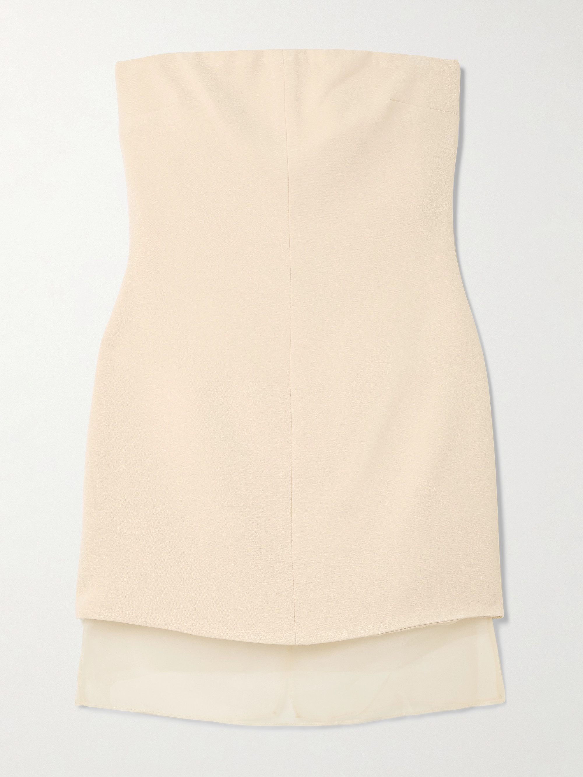 Esse Studios Issia strapless silk organza-trimmed crepe mini dress