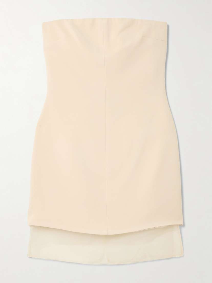 ESSE Studios Issia Strapless Silk Organza-trimmed Crepe Mini Dress