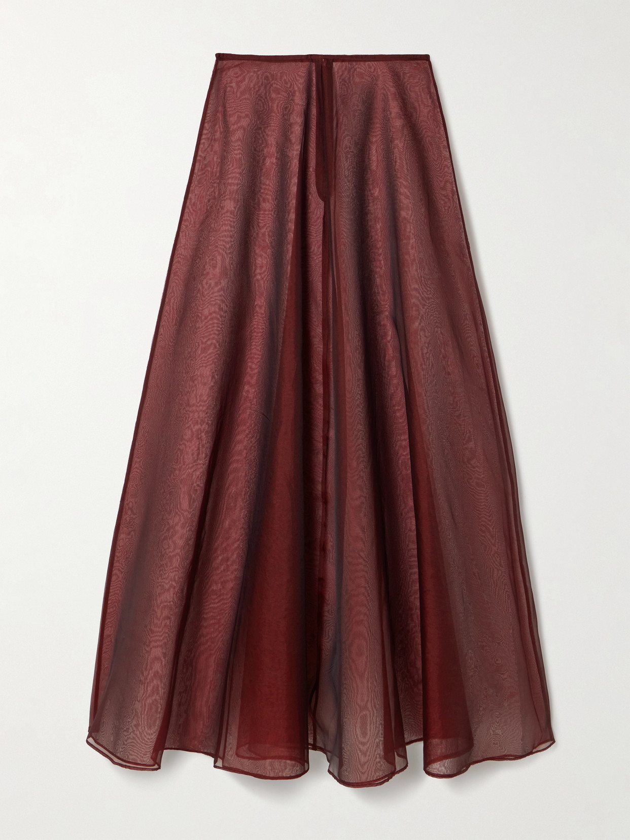 Esse Studios Aire Silk-organza Maxi Skirt In Burgundy