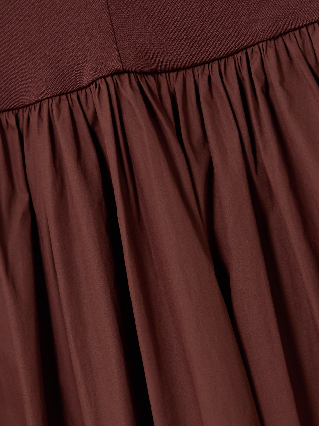 Esse Studios Stretch-knit And Gathered Organic Cotton-poplin Maxi Dress In Brown