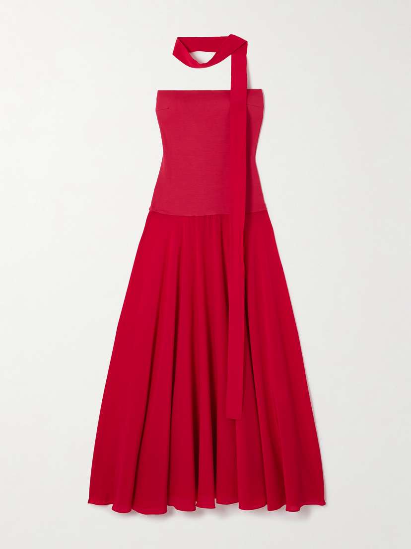 ESSE Studios Illi Strapless Crepe And Silk-satin Maxi Dress And Tie