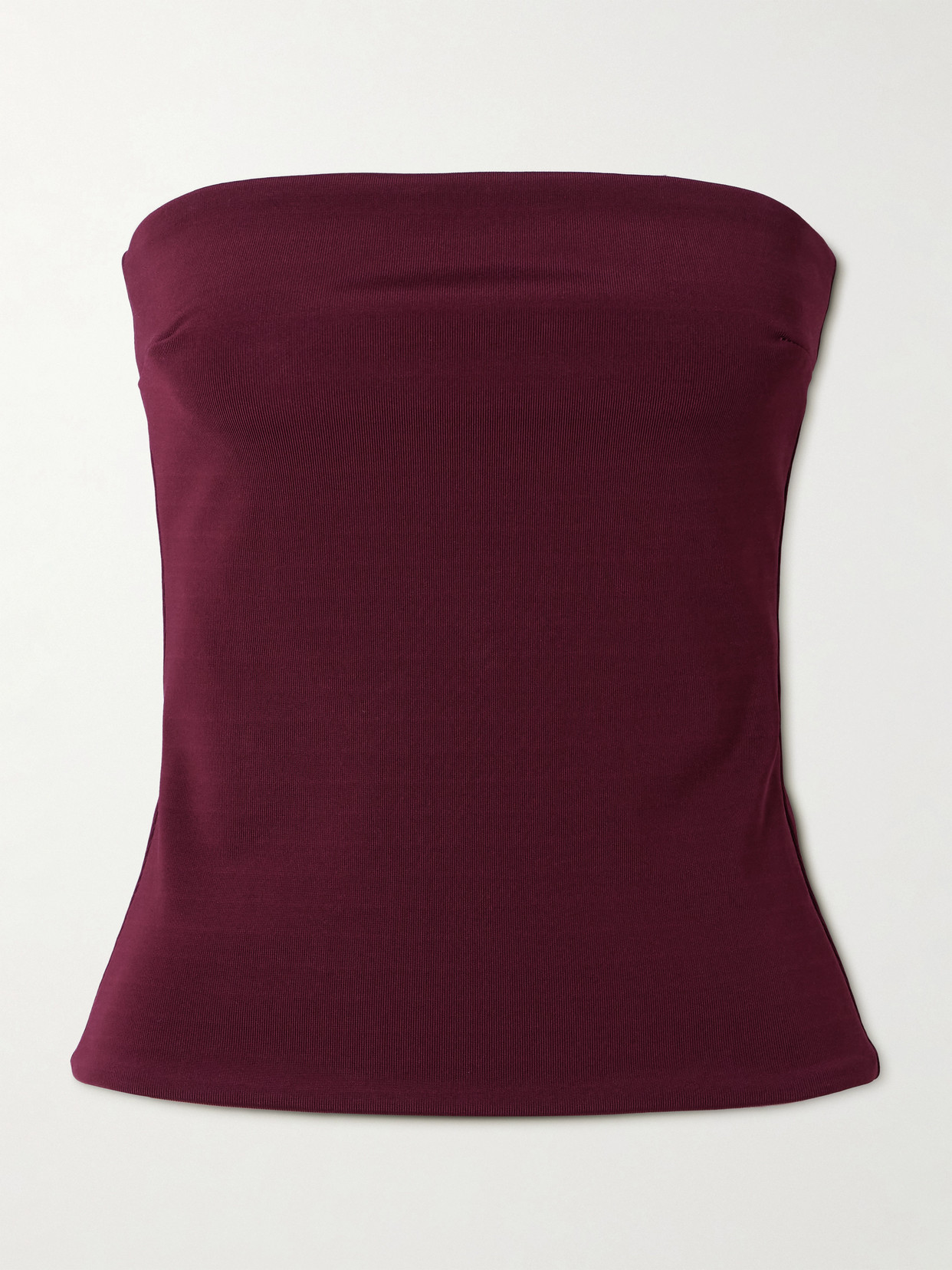 Esse Studios Illi Strapless Stretch-knit Top In Burgundy