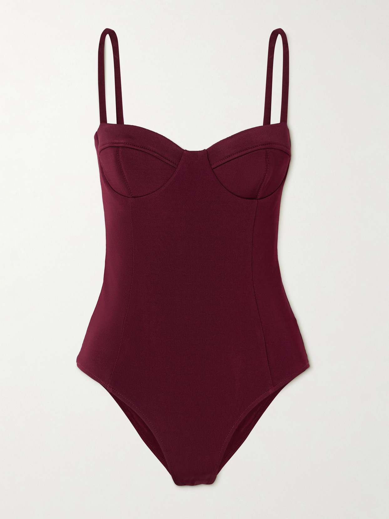 Esse Studios Stretch-jersey Bodysuit In Burgundy