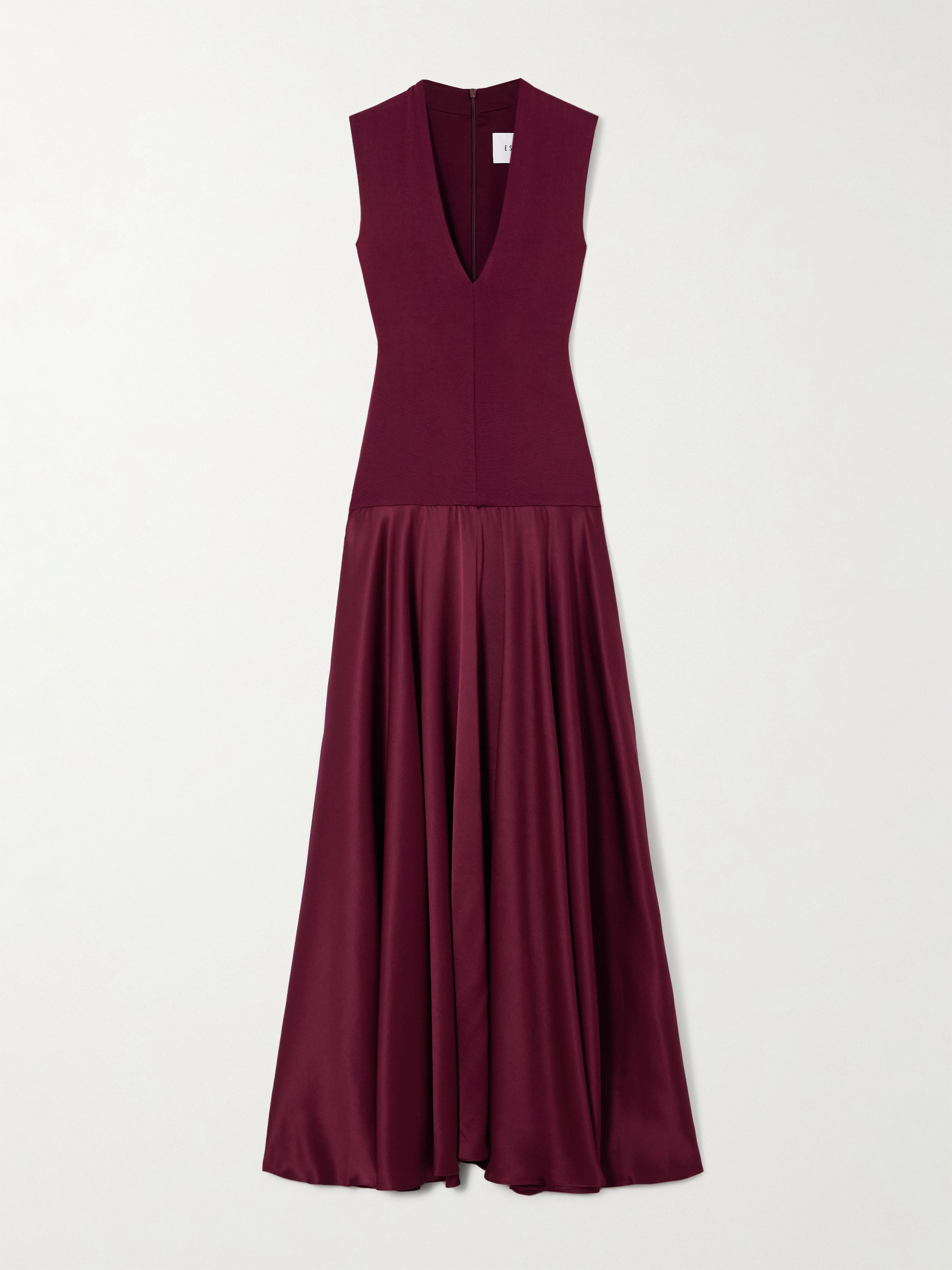 Esse Studios Illi V jersey and silk-satin maxi dress thumbnail