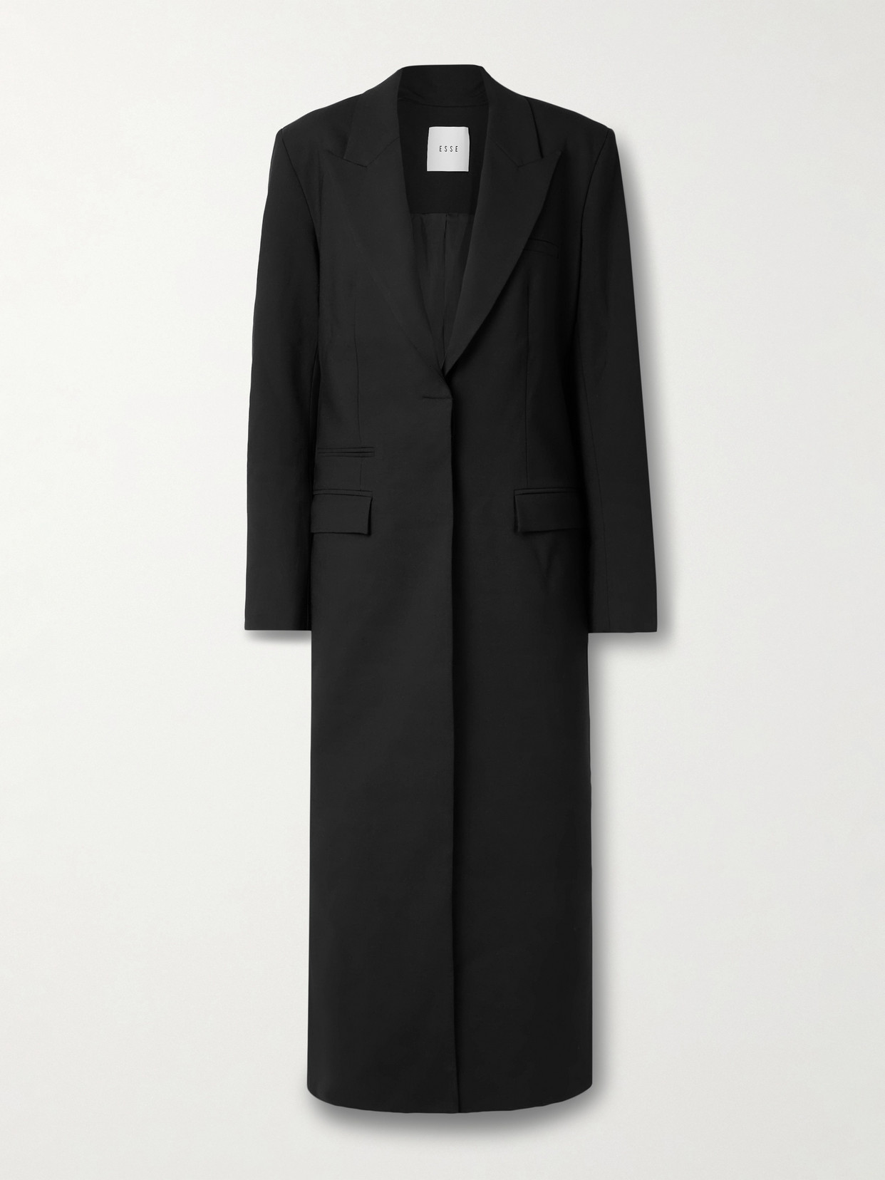 Esse Studios Classico Recycled-crepe Coat In Black