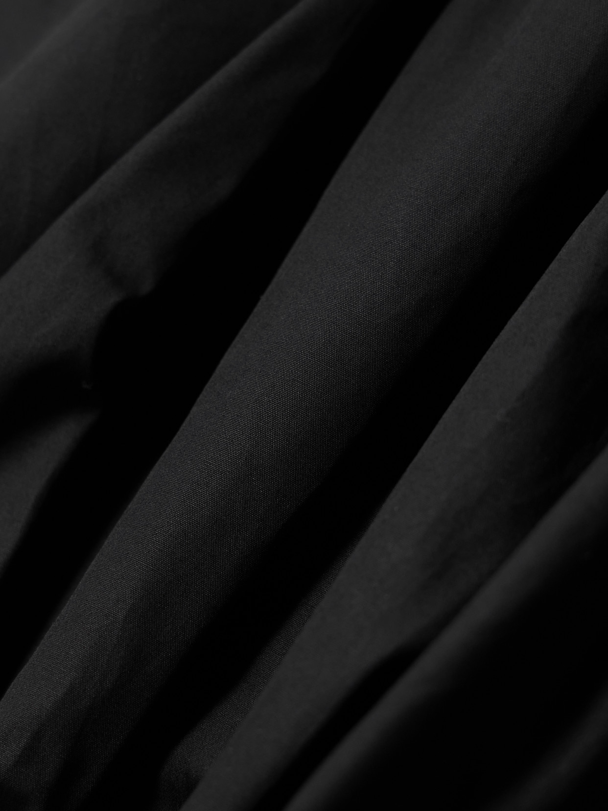 Esse Studios Cropped Gathered Organic Cotton-poplin And Stretch-knit Top In Black