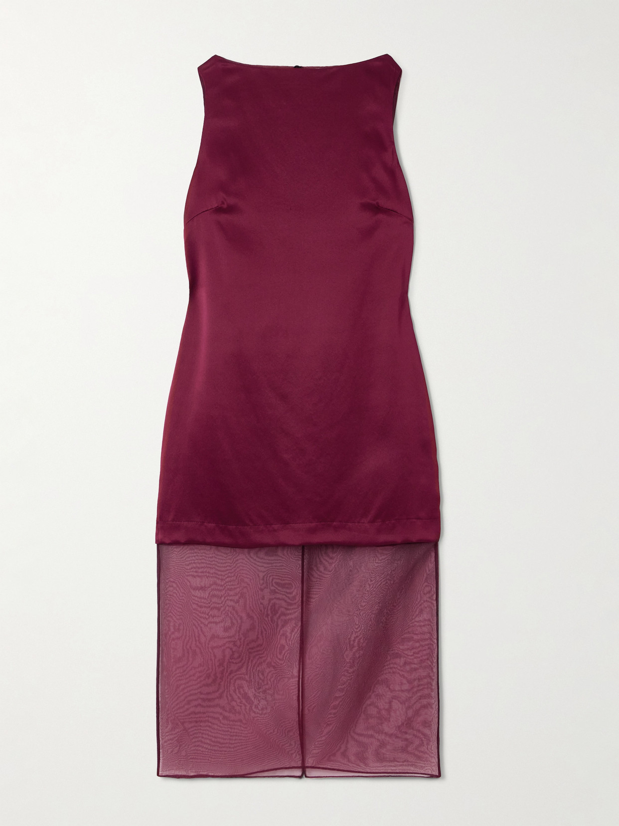 Esse Studios Rio Cowl Organza-trimmed Silk-satin Midi Dress In Pink