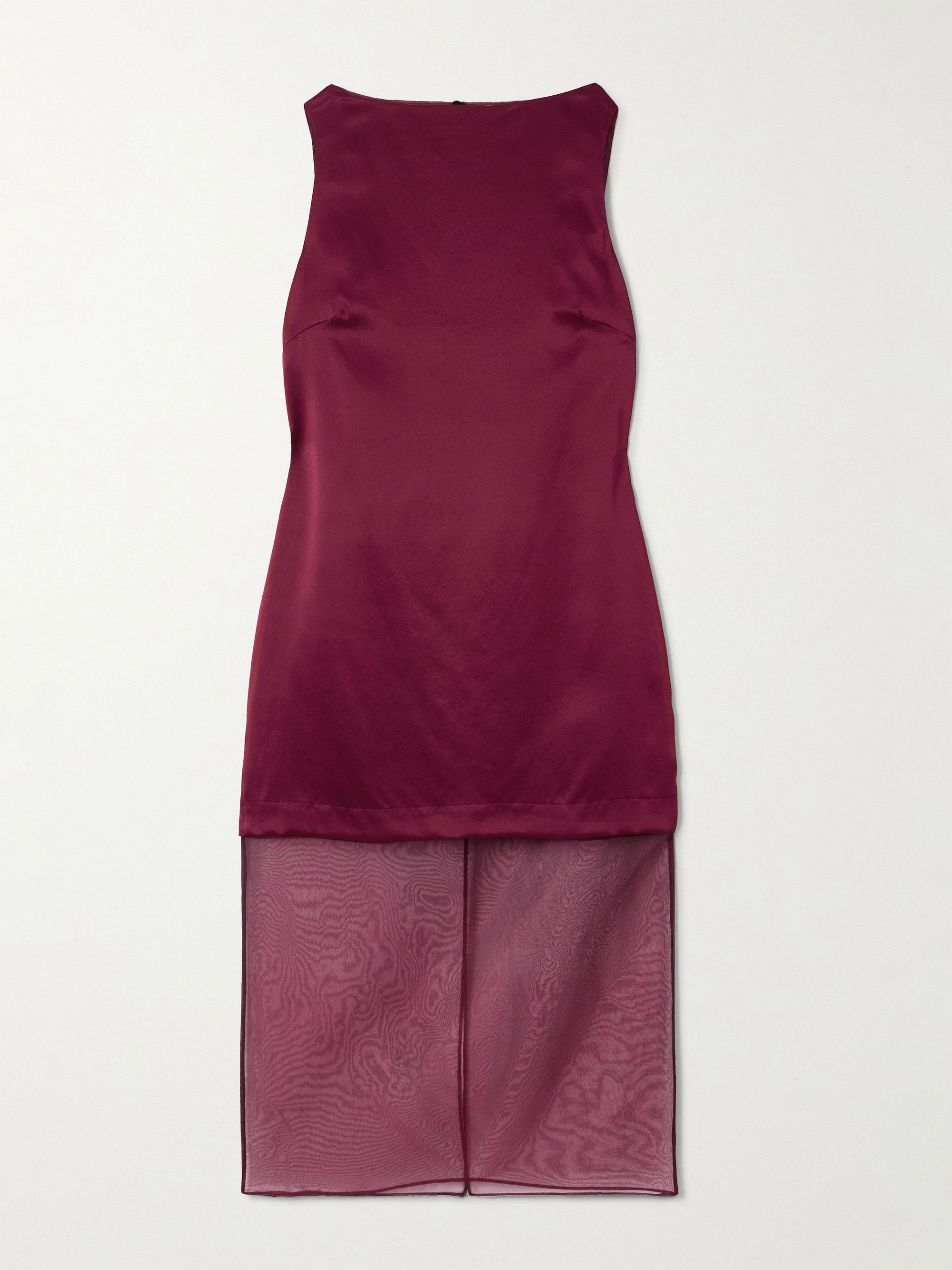 Esse Studios Rio Cowl organza-trimmed silk-satin midi dress thumbnail