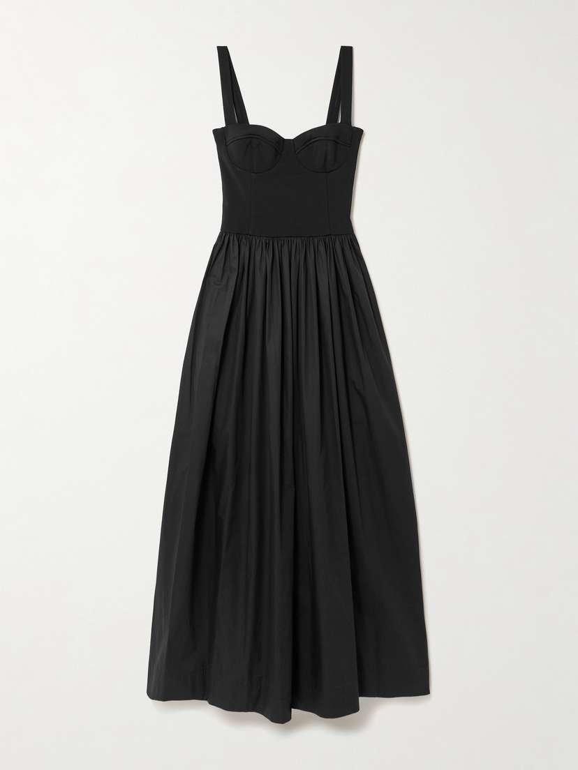 ESSE Studios Stretch-knit And Organic Cotton-poplin Bustier Maxi Dress