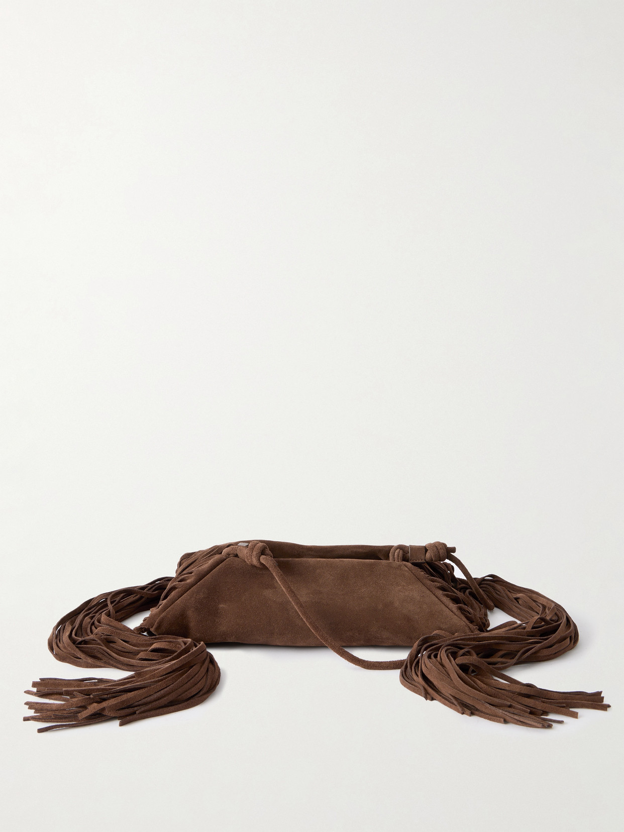 Altuzarra Mini Origami Fringe Suede Crossbody Bag In Brown