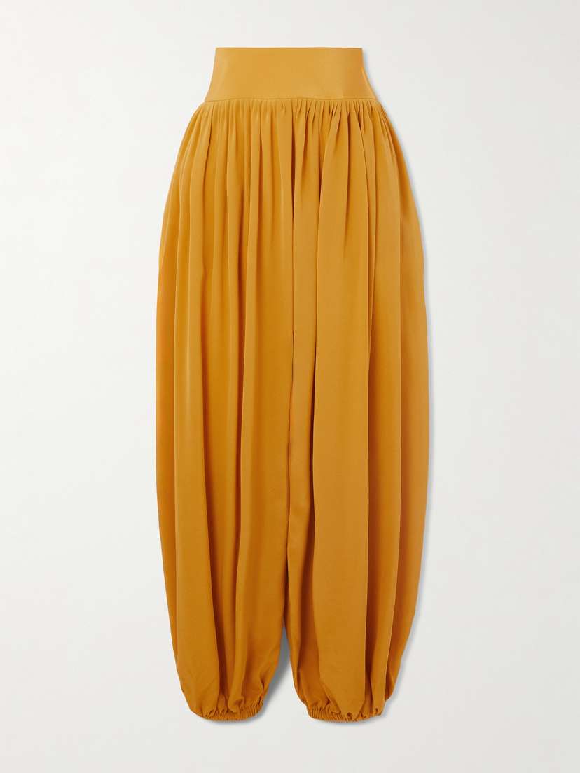 Altuzarra Kiddo Gathered Silk Tapered Pants