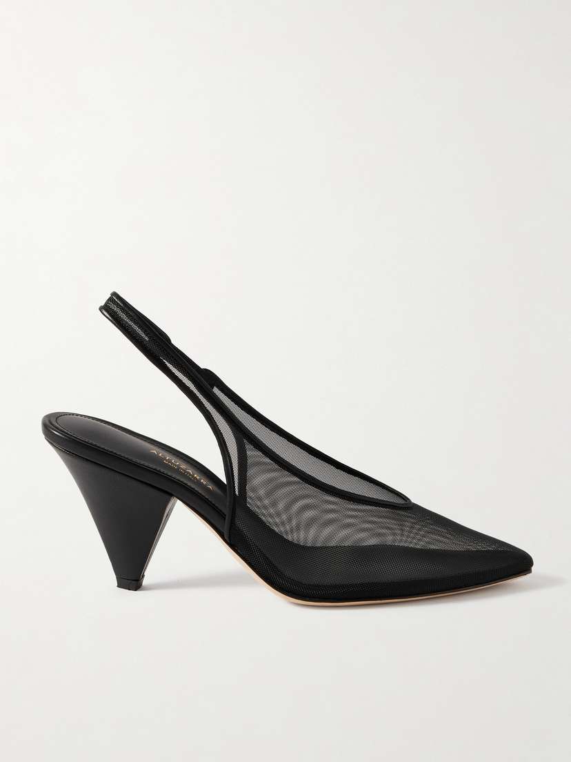 Altuzarra Leather-trimmed Mesh Slingback Pumps