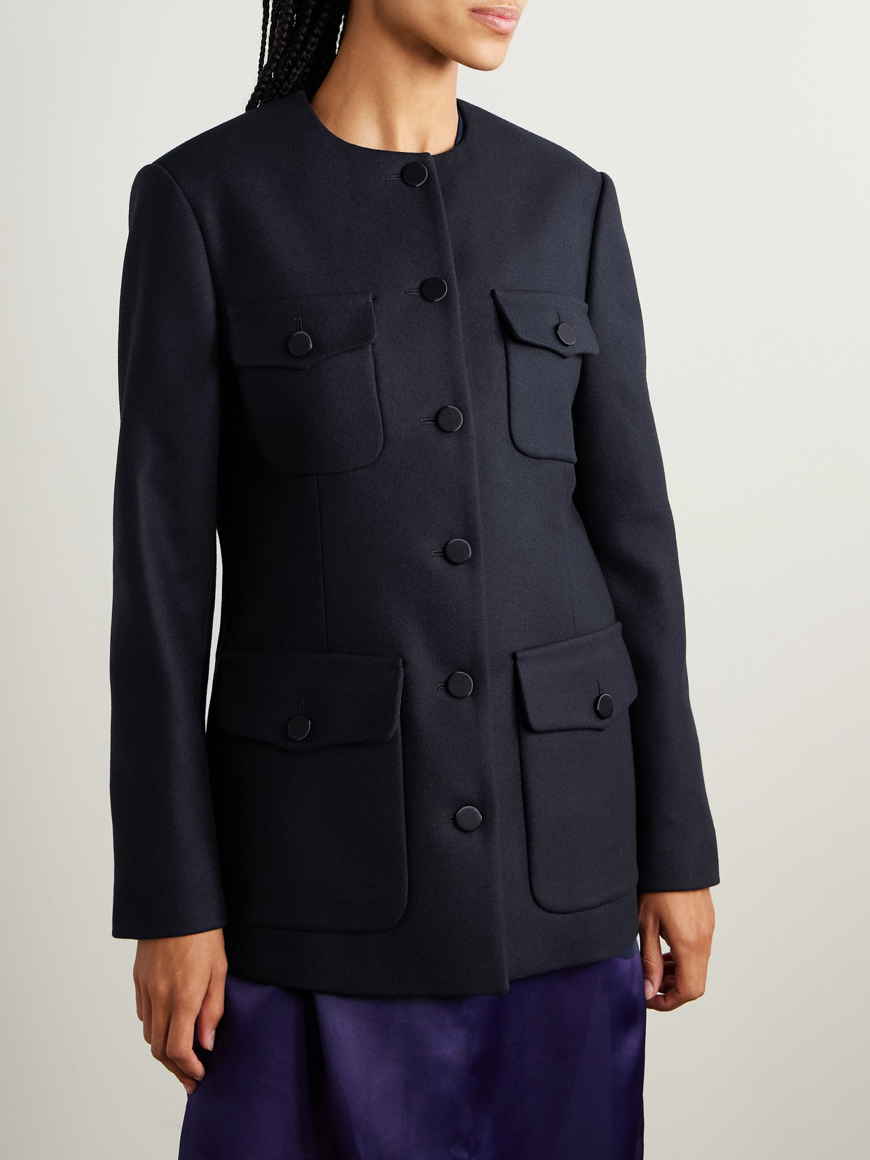 Altuzarra Perry Wool Blend Blazer In Blue