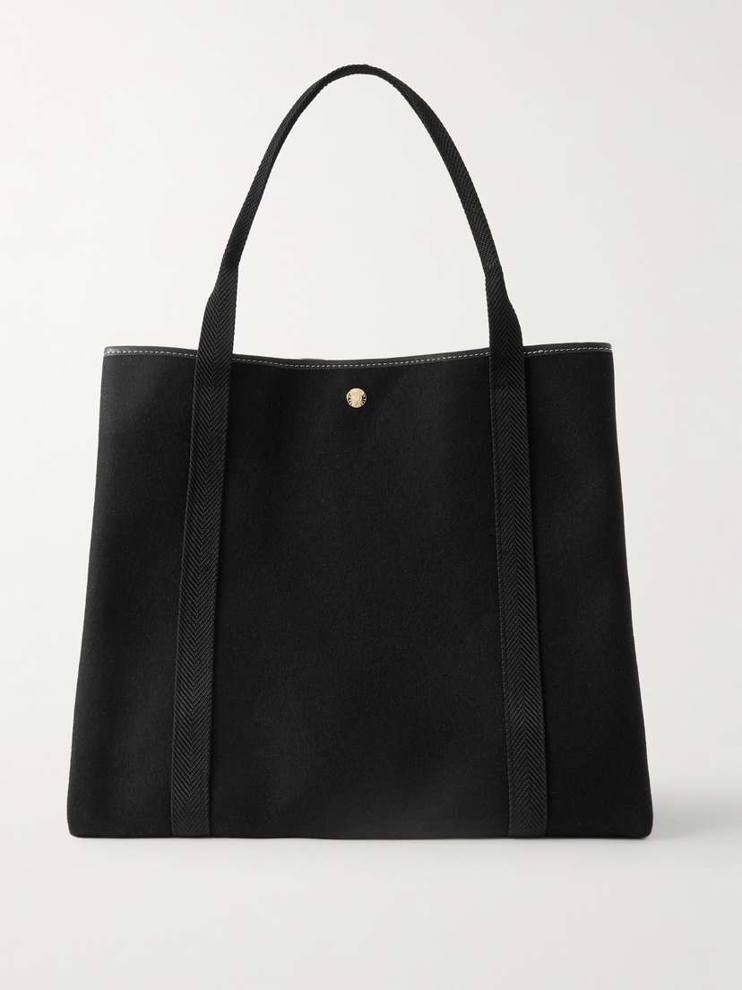 RUE de VERNEUIL Traversée Whip Large Webbing And Leather-trimmed Felt Tote