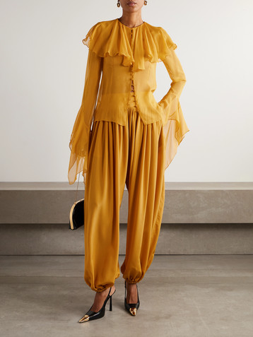 Altuzarra Alida ruffled silk-chiffon blouse