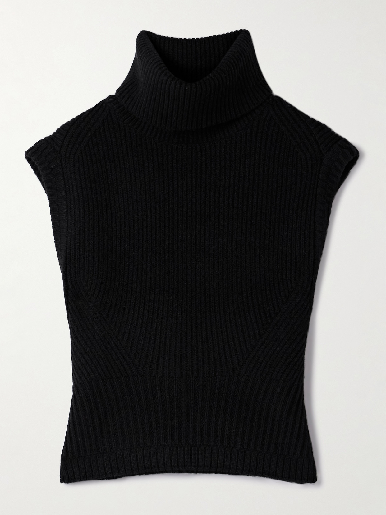 Simkhai Maple Ribbed Wool-blend Turtleneck Tank In Black