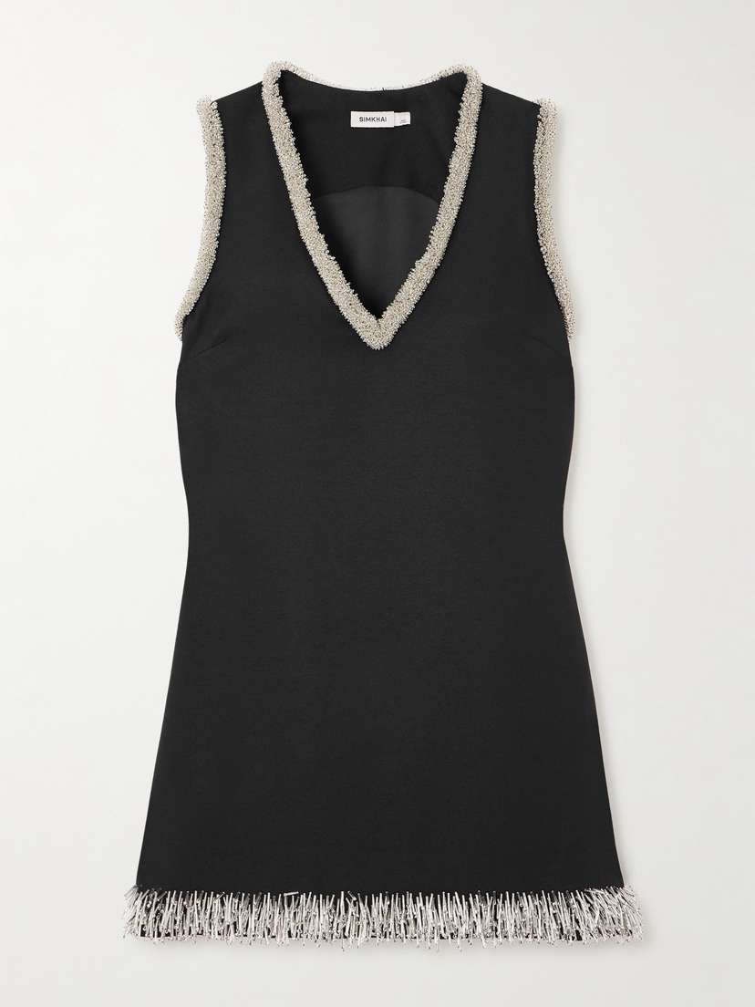 Simkhai Darcy Embellished Crepe Mini Dress