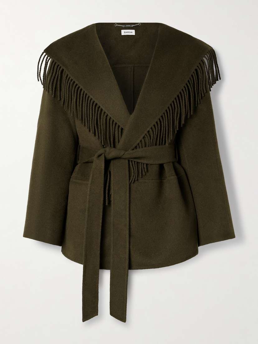 Simkhai Rowen Fringed Wool-blend Felt Jacket