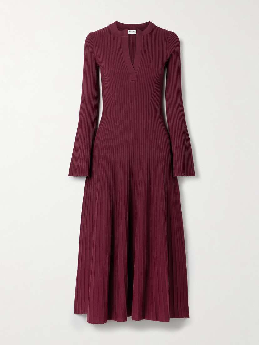 Simkhai Genna Ribbed-knit Midi Dress