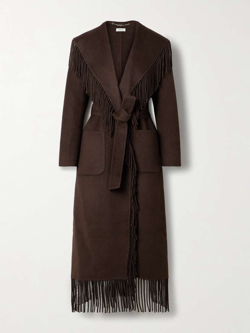 Simkhai Carrie Fringed Wool-blend Felt Coat