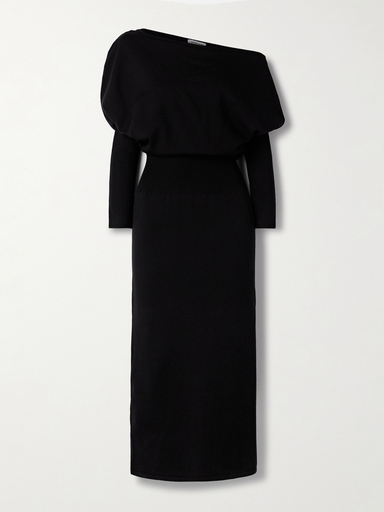 Simkhai Janese Draped Wool-blend Midi Dress In Black