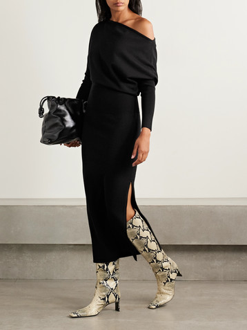 SIMKHAI Janese draped wool-blend midi dress