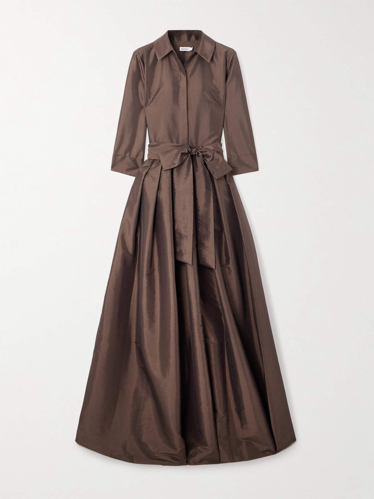 Simkhai Julip Belted Satin Gown In Animal Print