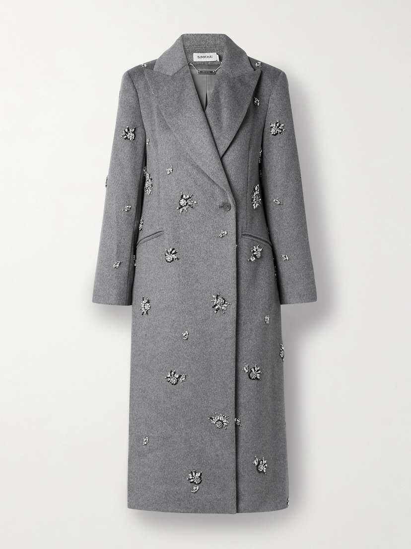 Simkhai Gianni Embellished Wool-blend Felt Coat