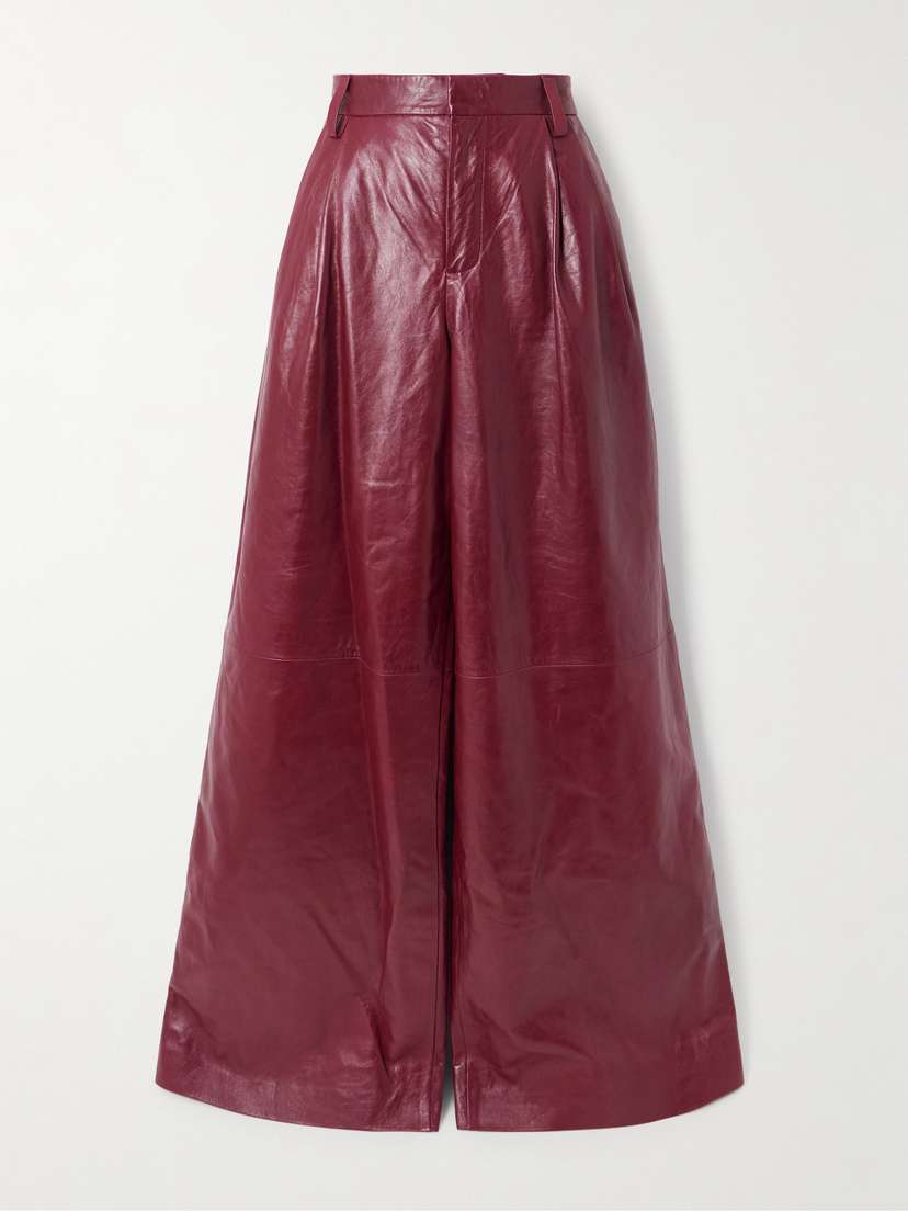 Simkhai Kobie Leather Wide-leg Pants