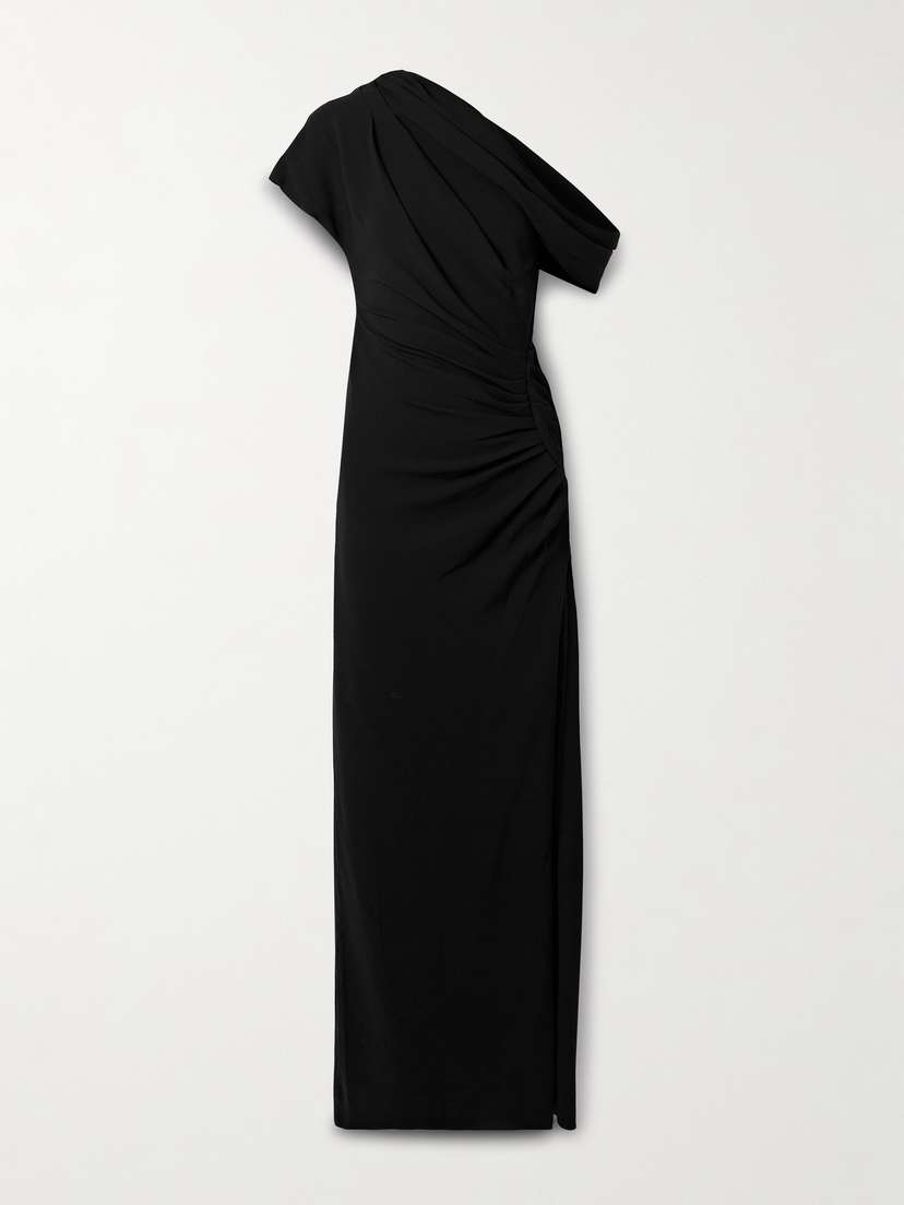 Simkhai Kally One-shoulder Draped Pleated Crepe Gown