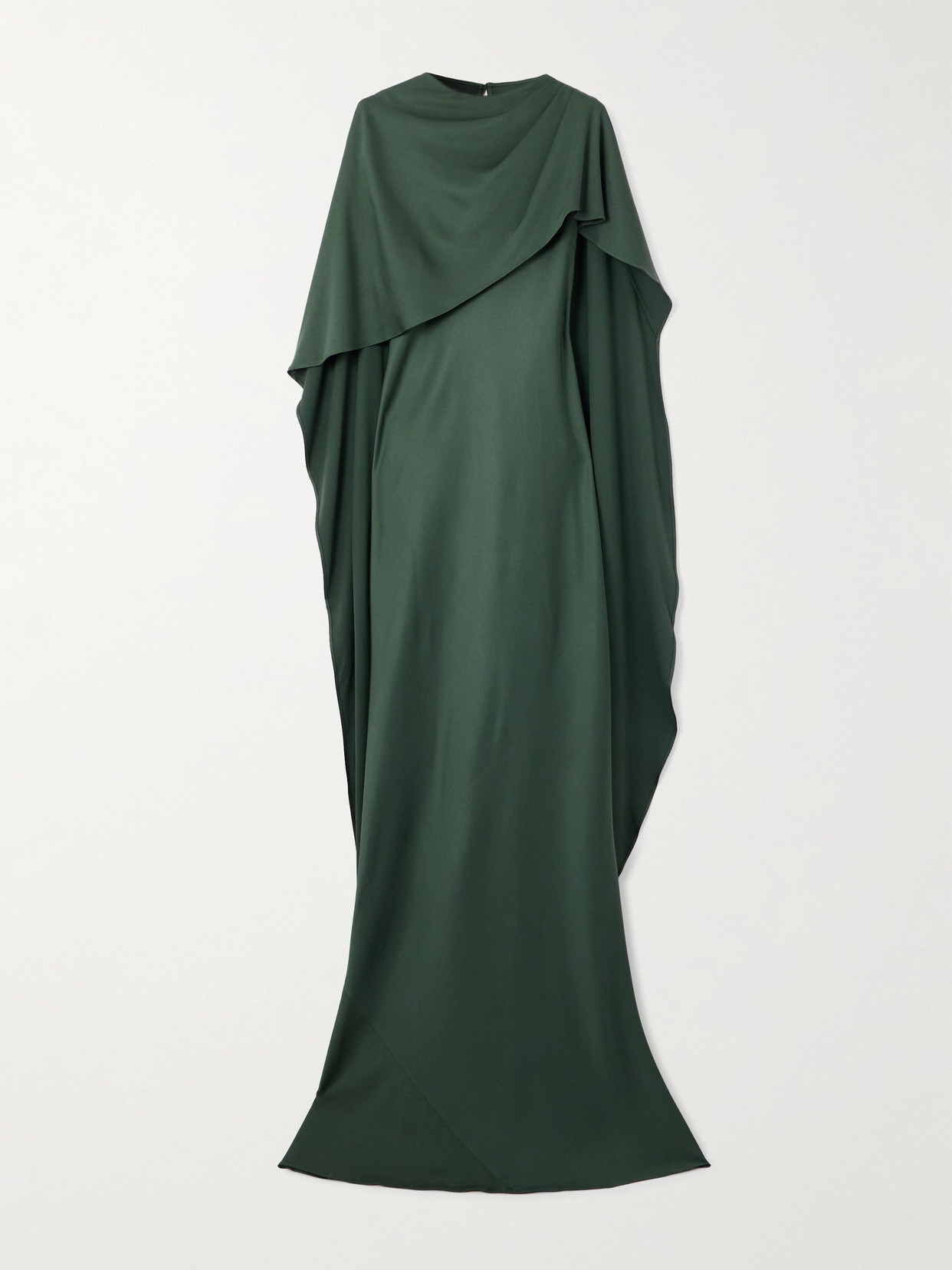 Simkhai Izel Cape-effect Satin Gown In Green