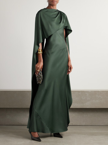 SIMKHAI Izel cape-effect satin gown