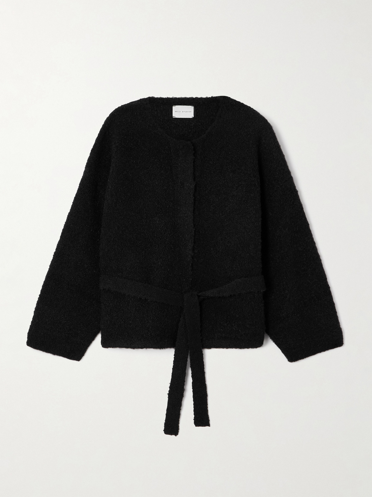 Deiji Studios - Pod Belted Bouclé Cardigan - Black