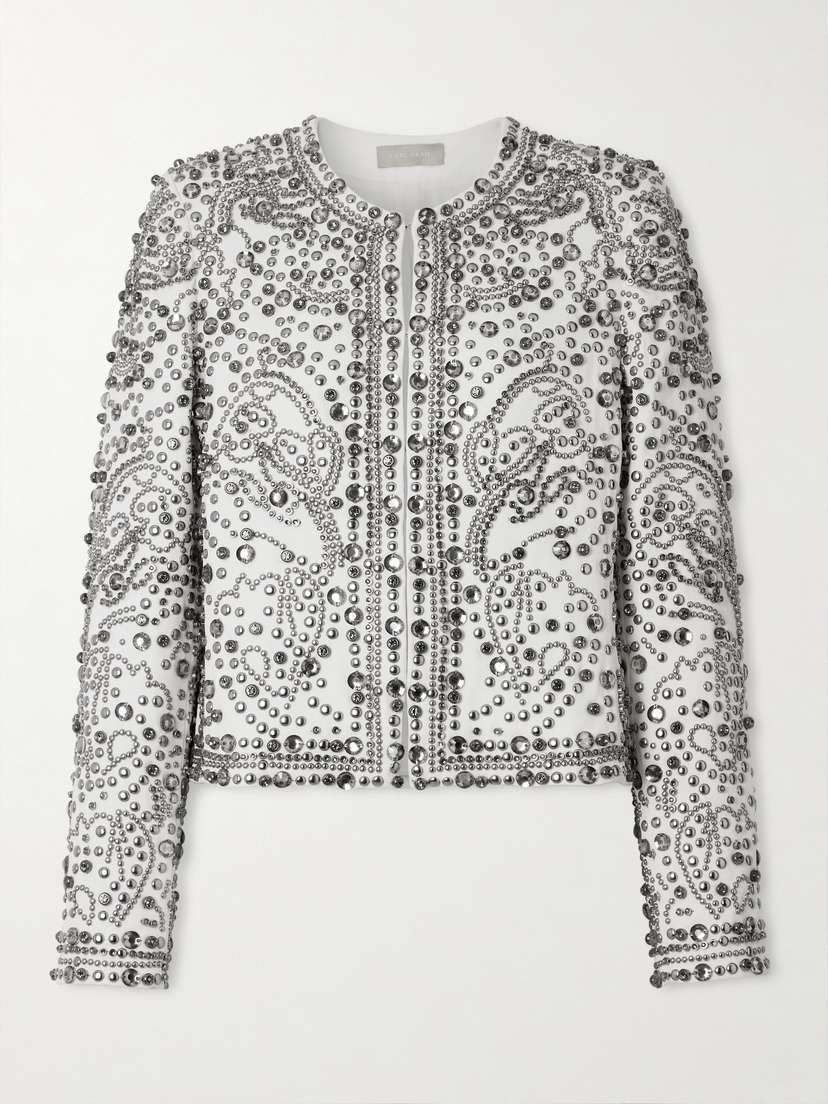 Elie Saab Studded And Crystal-embellished Cady Jacket