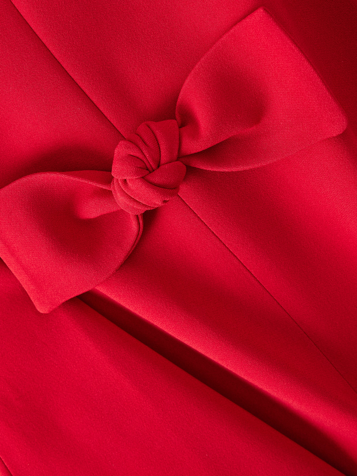 Elie Saab Cape-effect Bow-embellished Crepe Gown In Red