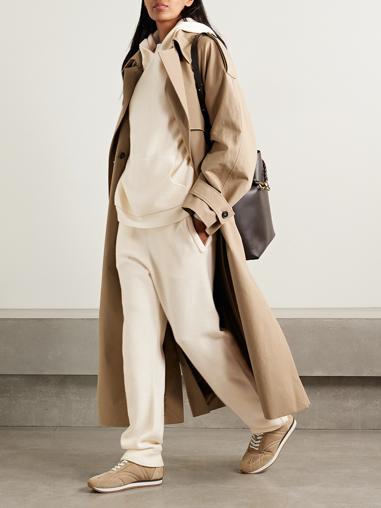 God's True Cashmere Cashmere Track Pants In White