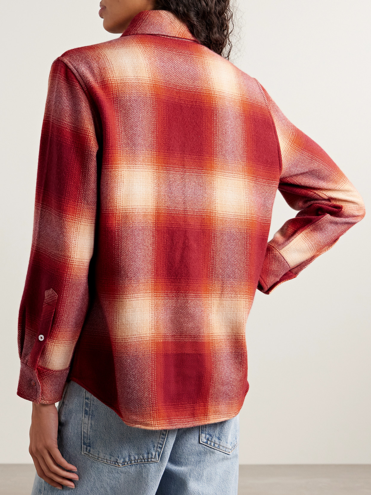 God's True Cashmere Checked Cashmere Shirt In Red