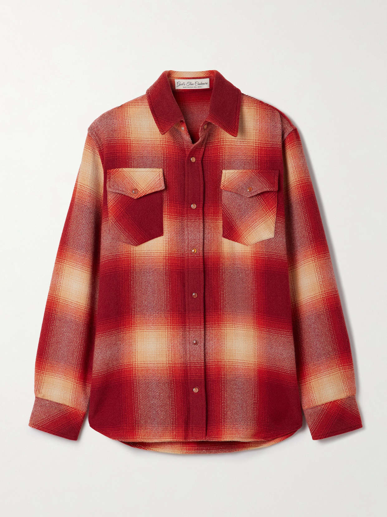 God's True Cashmere Checked Cashmere Shirt In Red