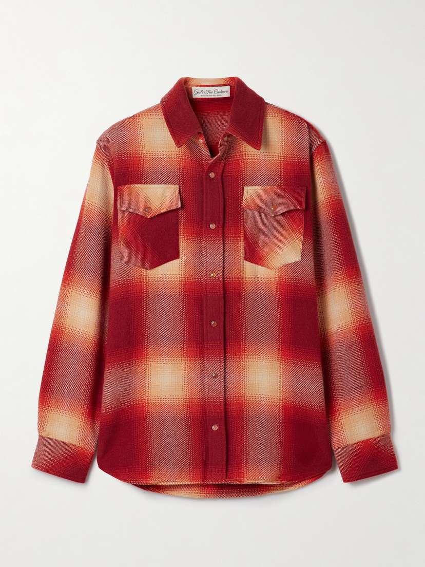 God’s True Cashmere Checked Cashmere Shirt