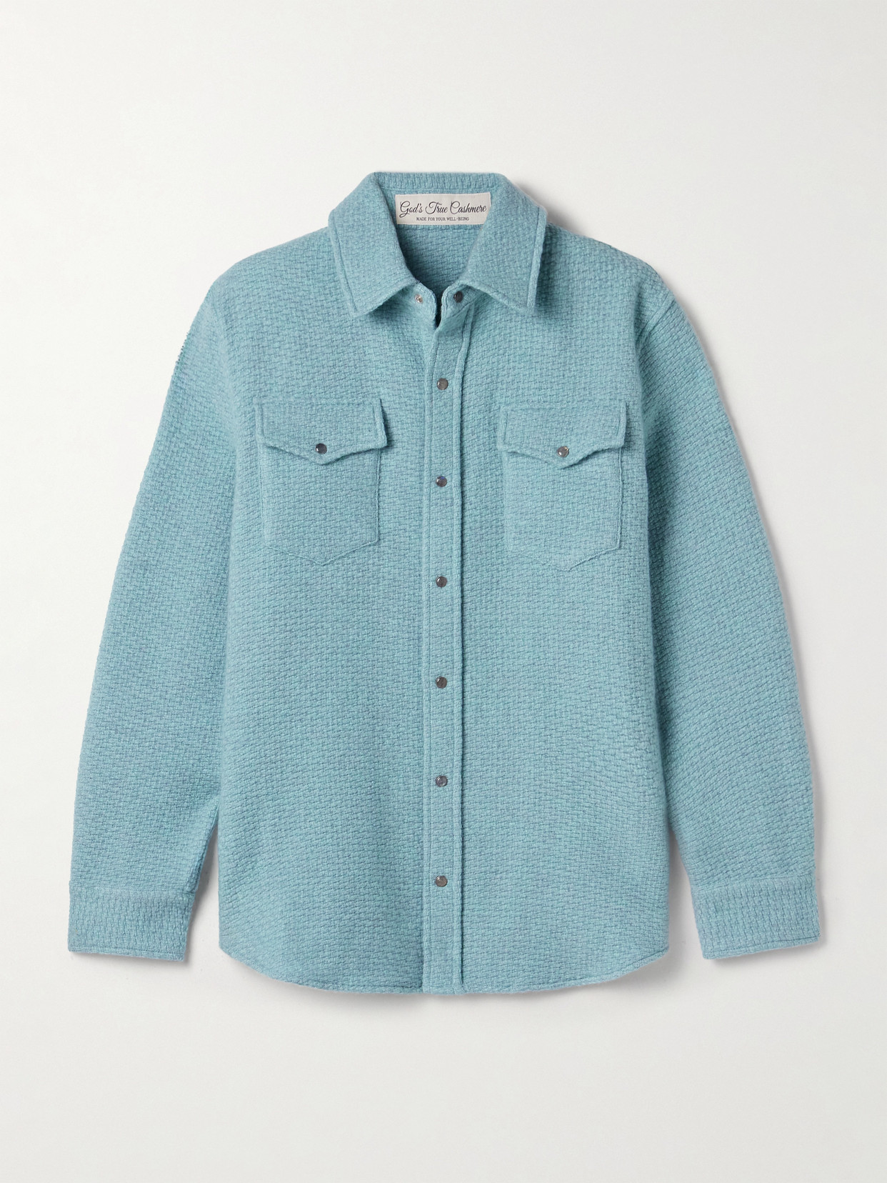 God's True Cashmere Cashmere-tweed Shirt In Blue