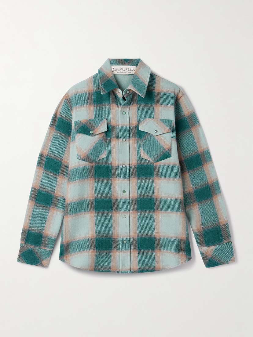 God’s True Cashmere Checked Cashmere Shirt