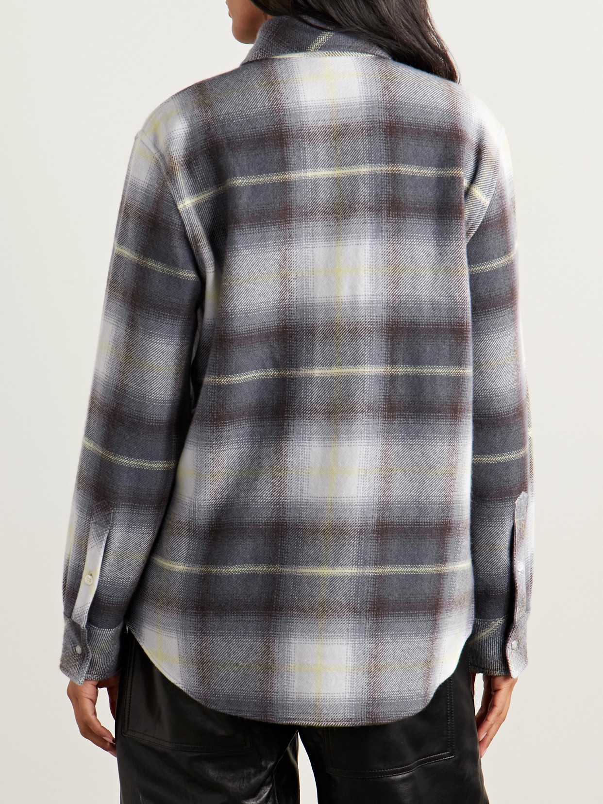 God's True Cashmere Checked Cashmere Shirt In Gray