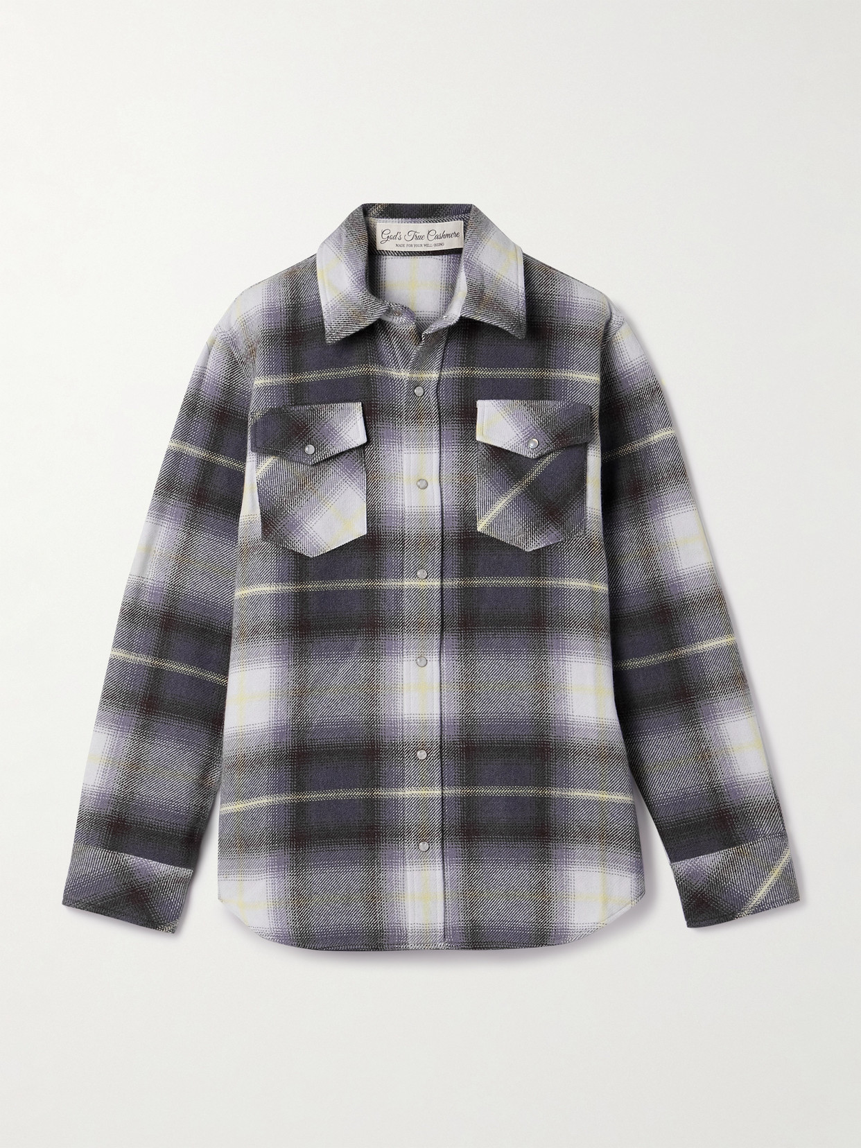 God's True Cashmere Checked Cashmere Shirt In Gray